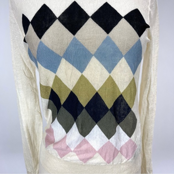 Theory Diamond Argyle linen sweater - Picture 2 of 5